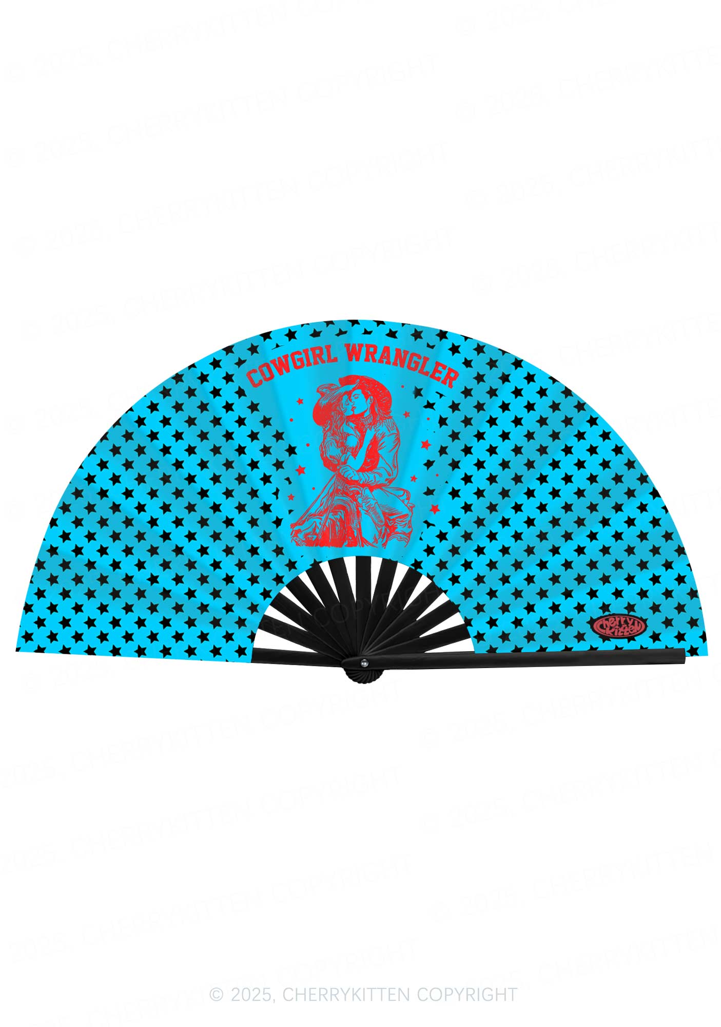 Cowgirl Wrangler Pride Y2K Rave Hand Fan Cherrykitten