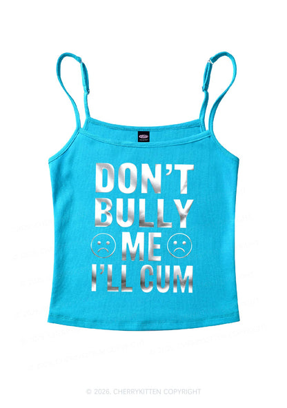Dont Bully Me Silver Foil Printed Y2K Spaghetti Strap Cami Cherrykitten