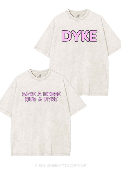 Save Horse Ride Dyke Y2K Valentine's Day Washed Tee Cherrykitten