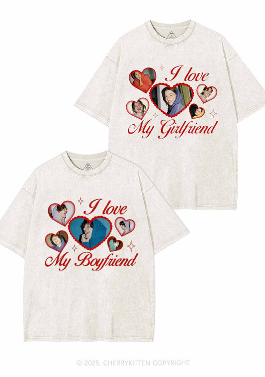 Custom Boyfriend Girlfriend Photos Y2K Valentine's Day Washed Tee Cherrykitten
