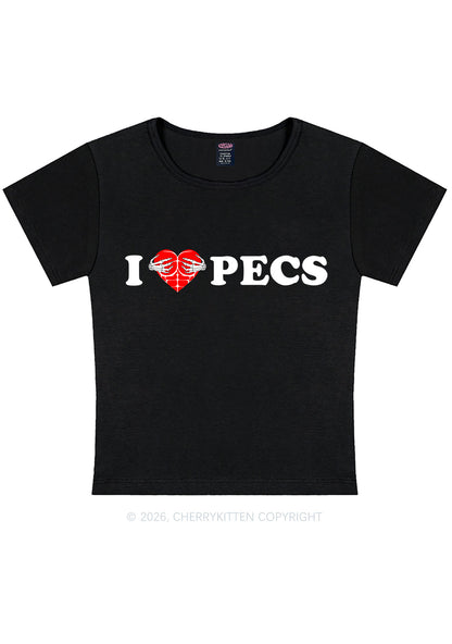 I Love Pecs Y2K Baby Tee Cherrykitten