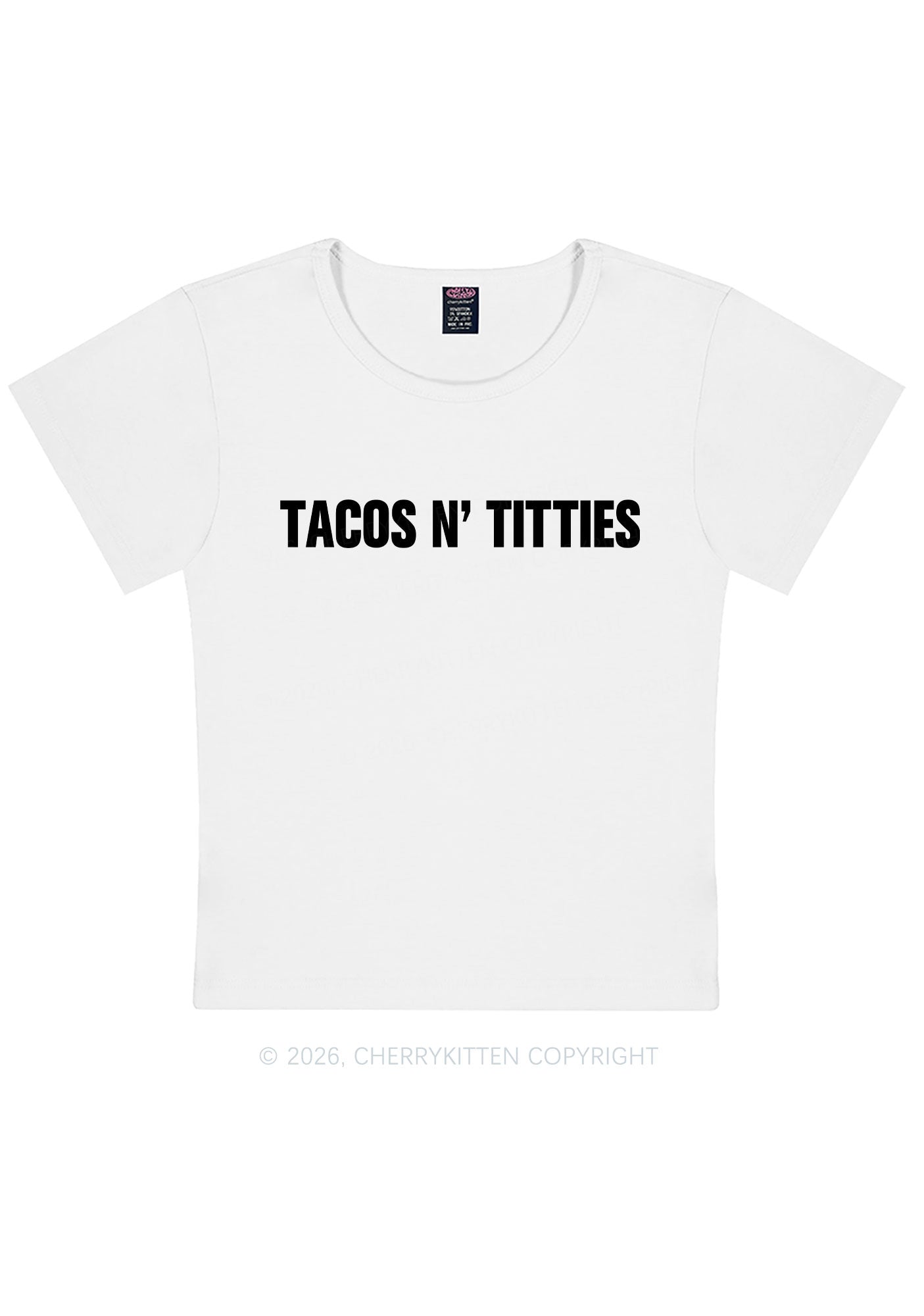 Tacos And Txtties Y2K Baby Tee Cherrykitten