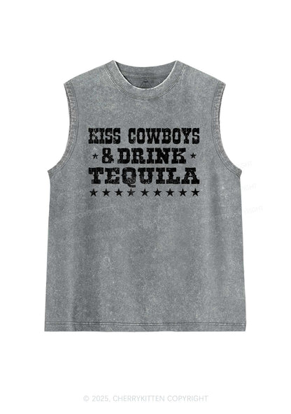 Kiss Cowboys Y2K Washed Muscle Tank Cherrykitten