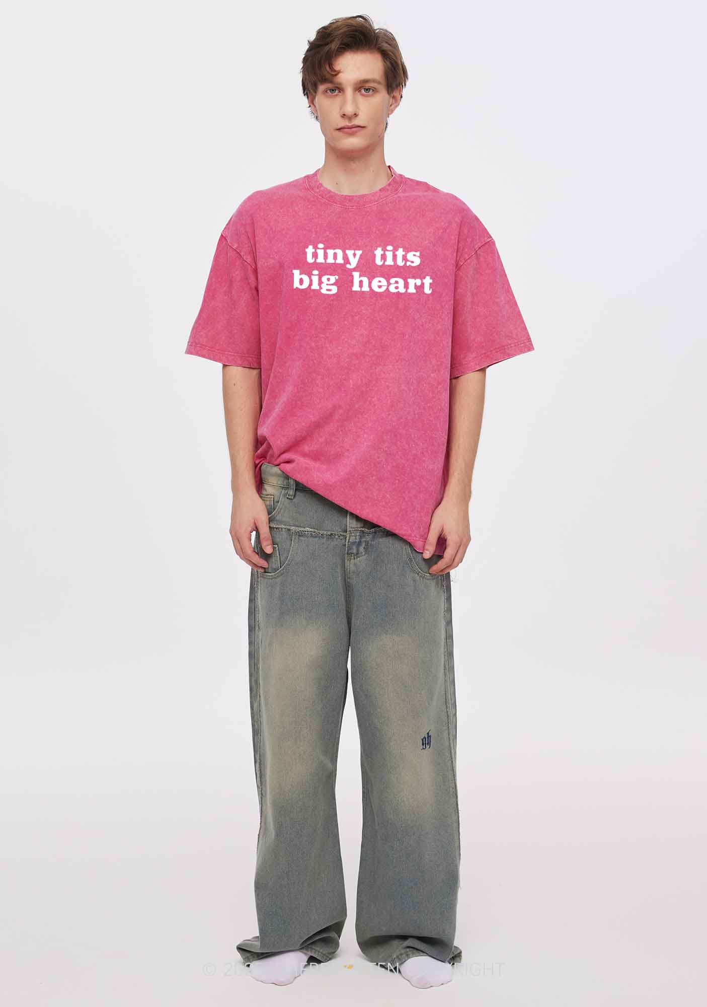 Tiny Txts Big Heart Y2K Shirts Washed Tee Cherrykitten