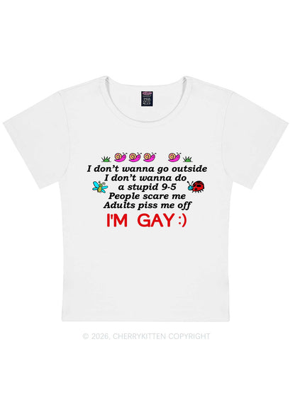 People Scare Me Im Gay Pride Y2K Baby Tee Cherrykitten