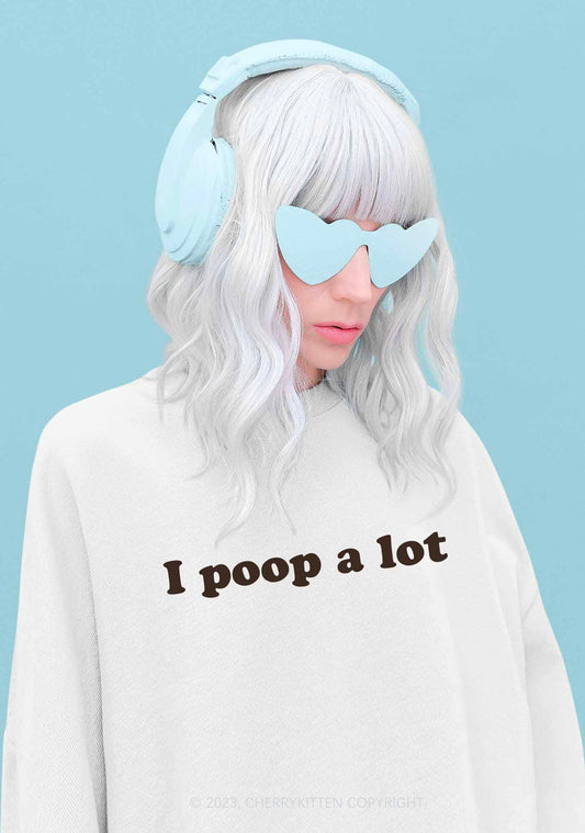 Poop A Lot Y2K Sweatshirt Cherrykitten
