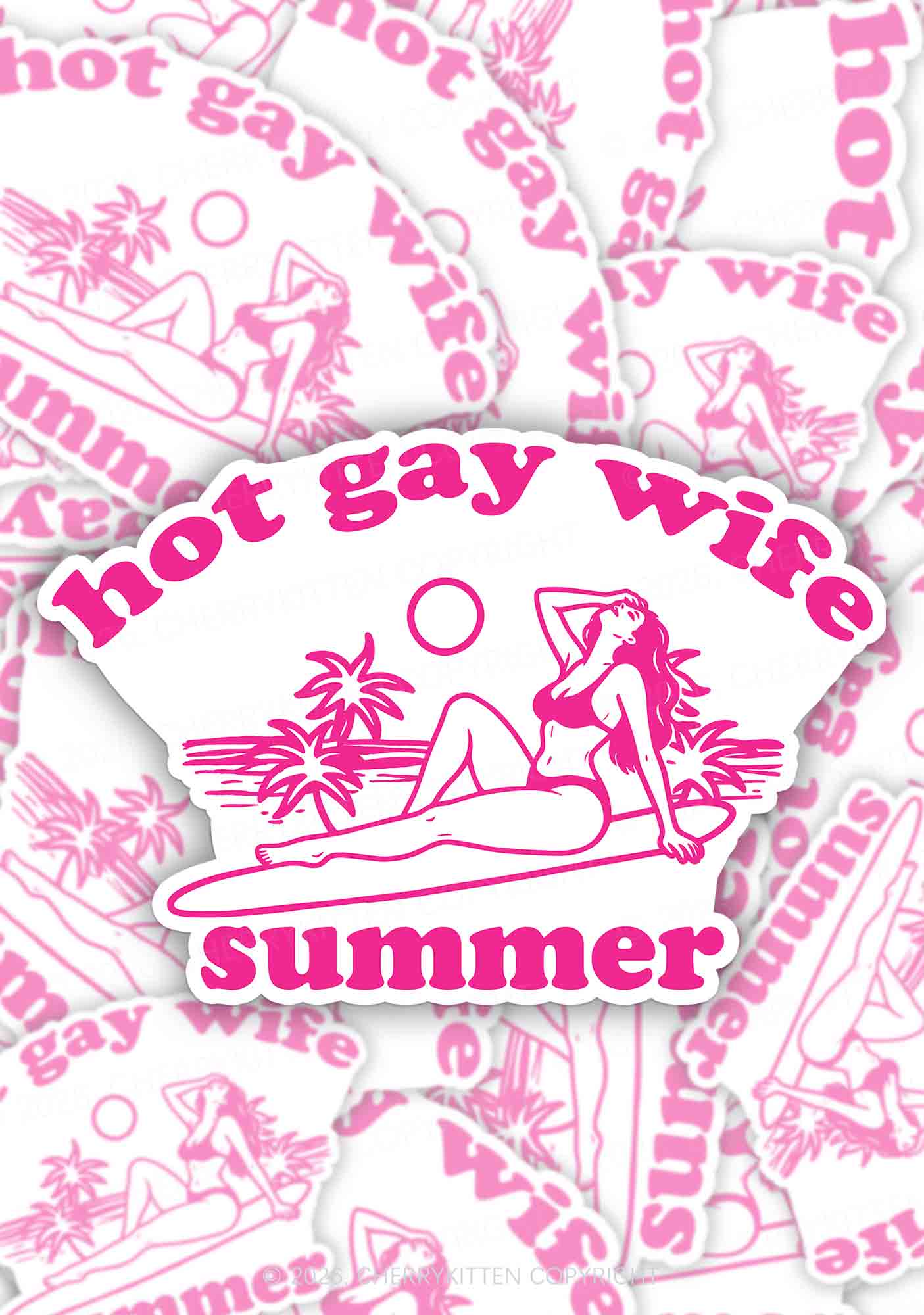 Hot Gay Wife Summer Pride 1pc Y2K Sticker Cherrykitten