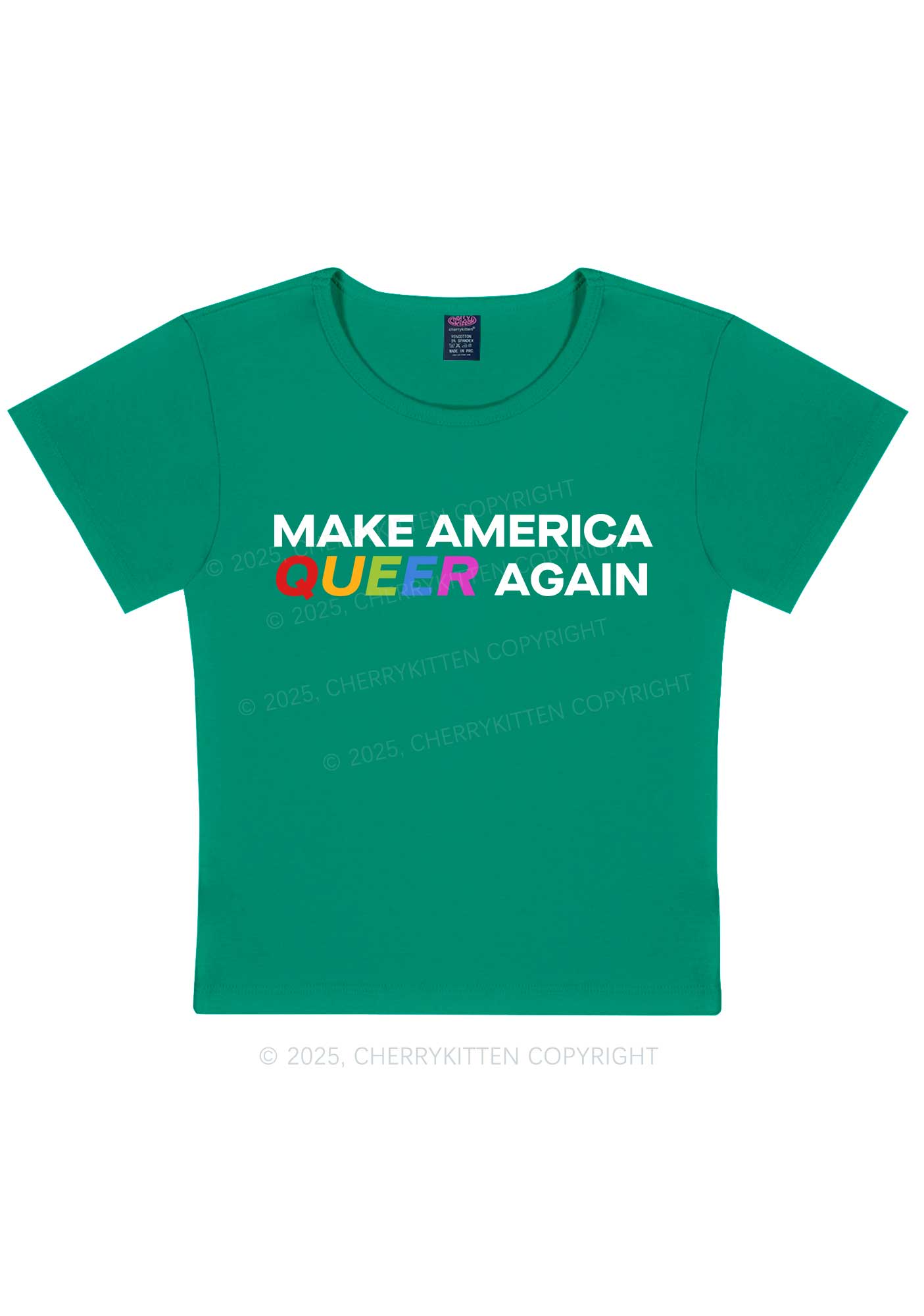 Make America Queer Again Pride Y2K Baby Tee Cherrykitten