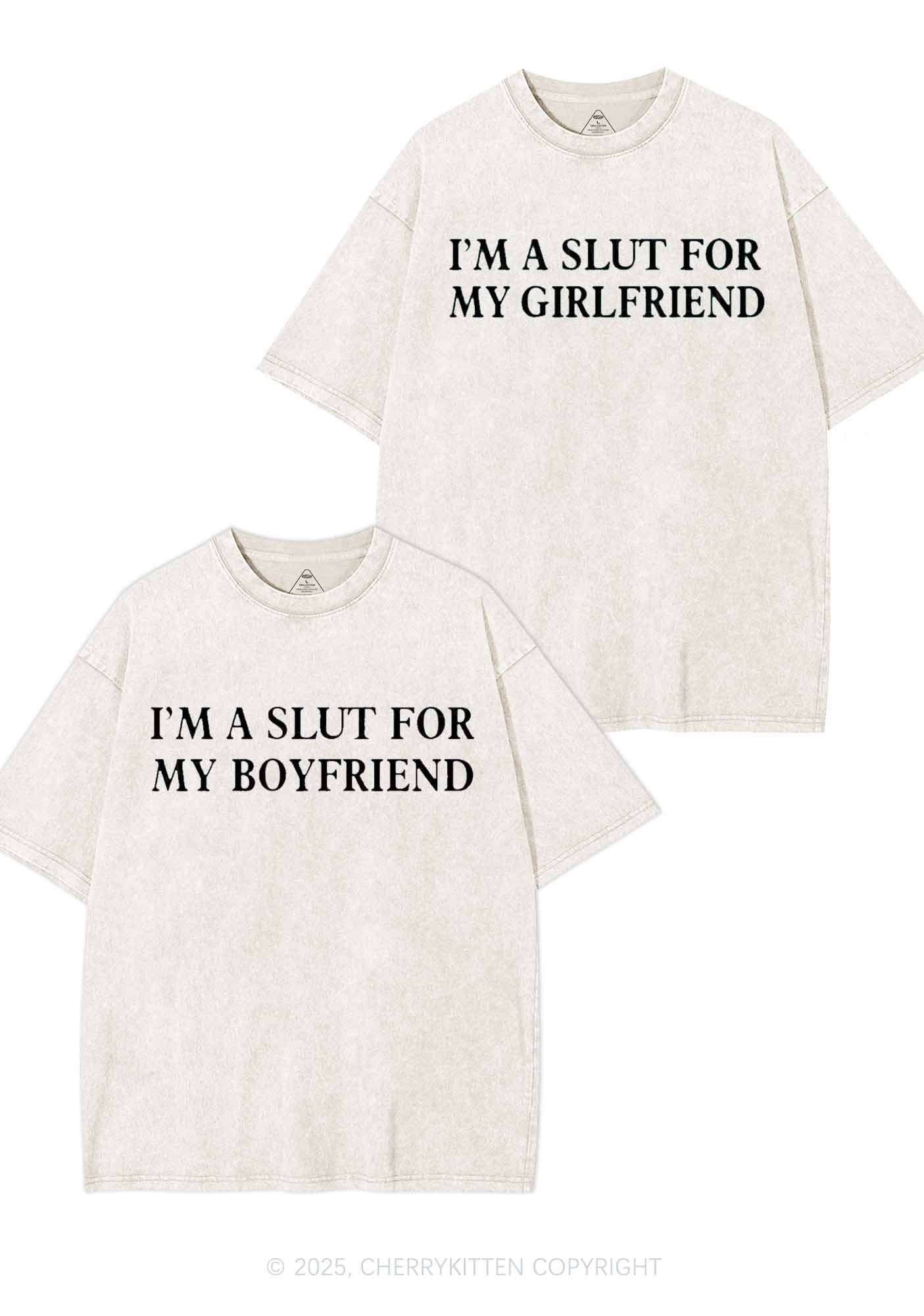 Slxt For My GF BF Y2K Valentine's Day Washed Tee Cherrykitten