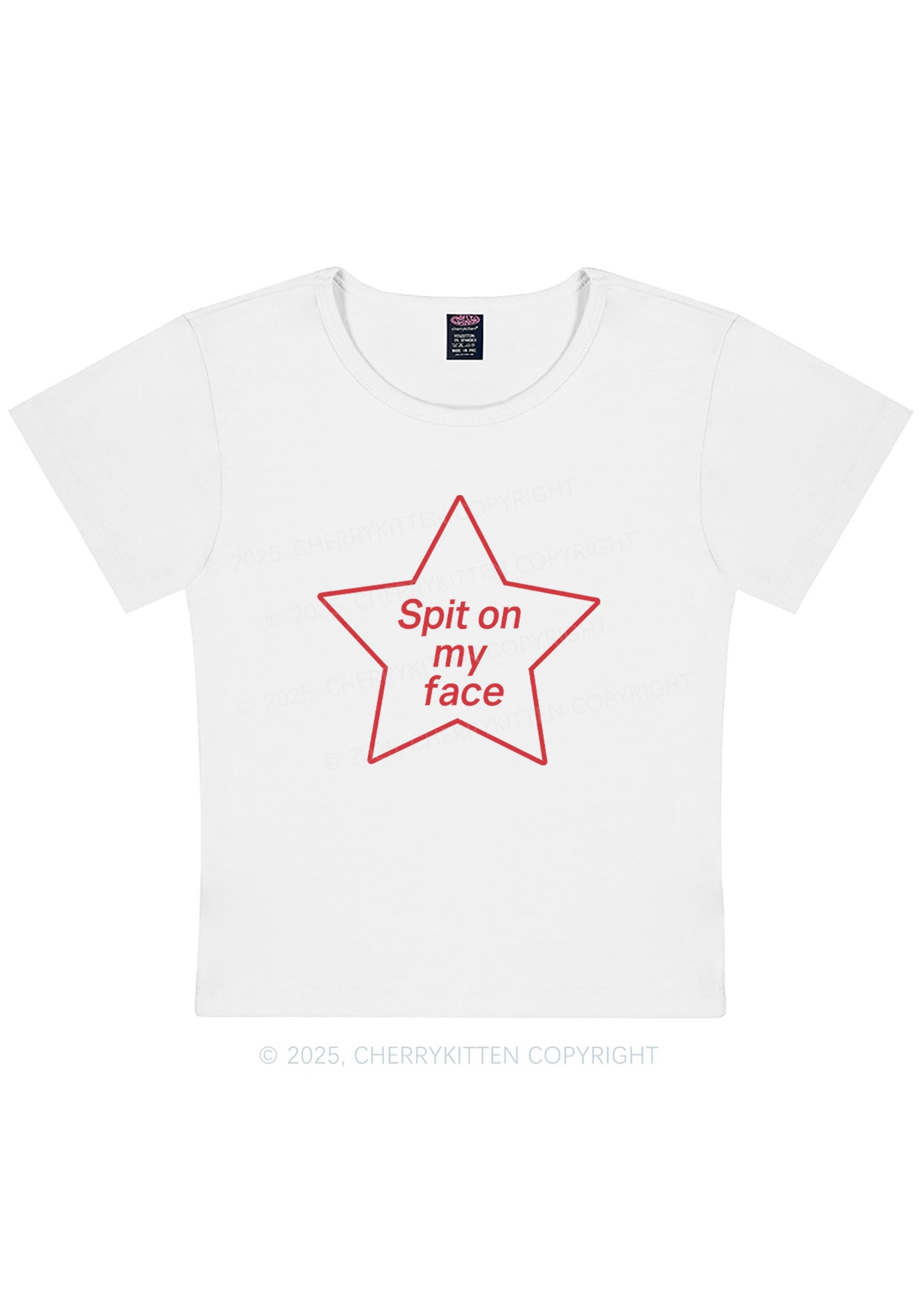 Spit On My Face Y2K Baby Tee Cherrykitten