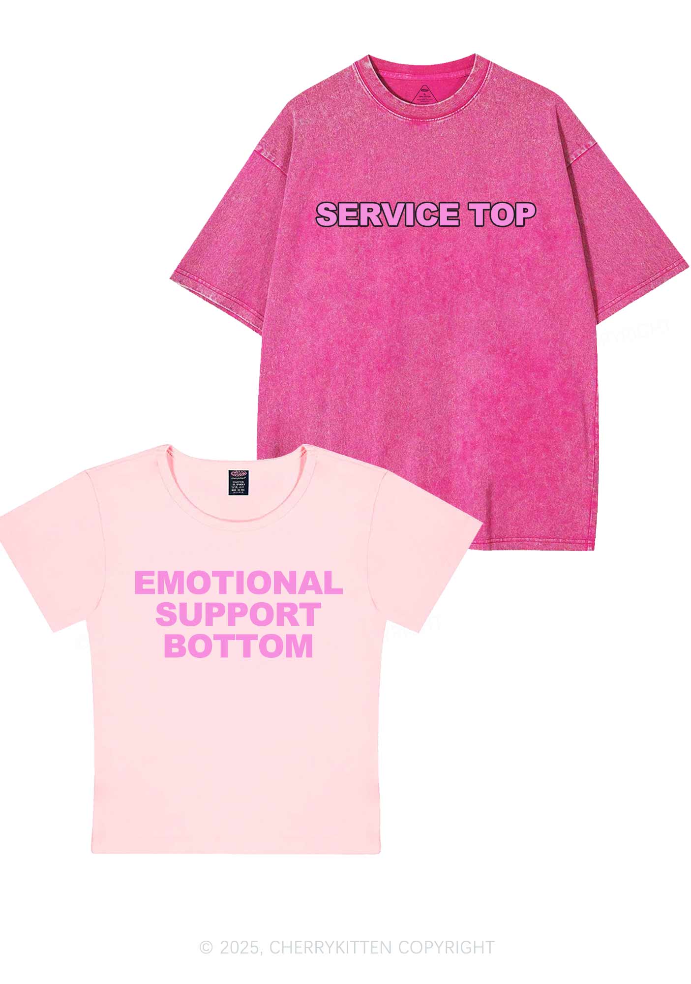 Service Top Y2K Valentine's Day Couple Shirt Cherrykitten