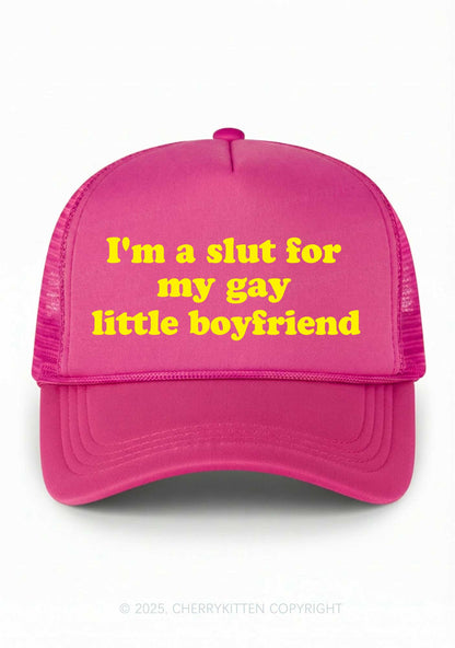 Slxt For My Gay BF Valentine's Day Y2K Trucker Hat Cherrykitten