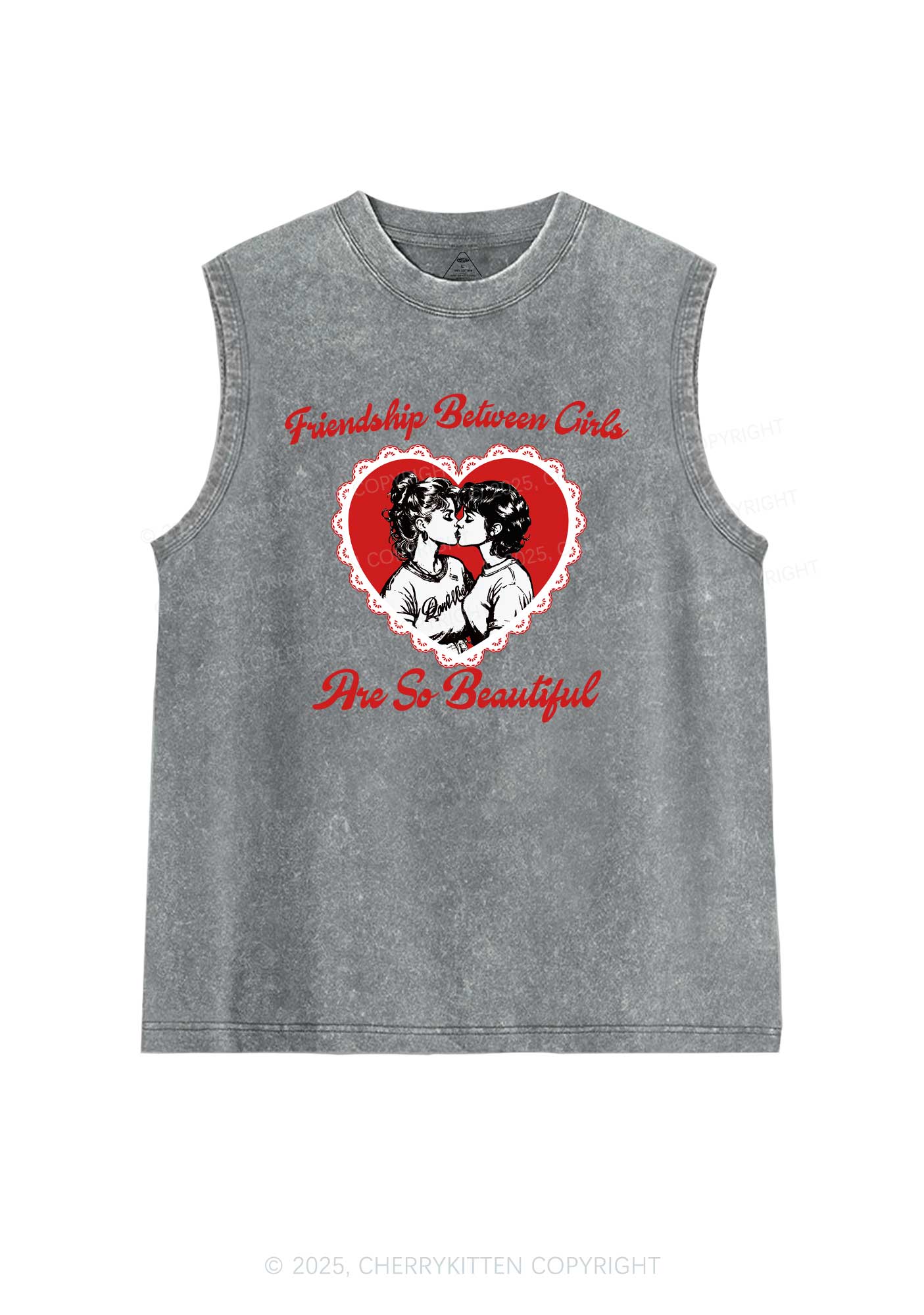 Friendship Between Girls Pride Y2K Washed Muscle Tank Cherrykitten