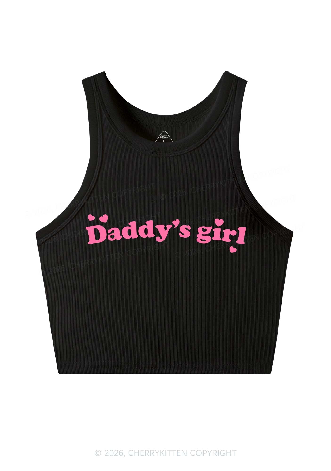 Daddys Girl Valentine's Day Y2K Crop Tank Top Cherrykitten