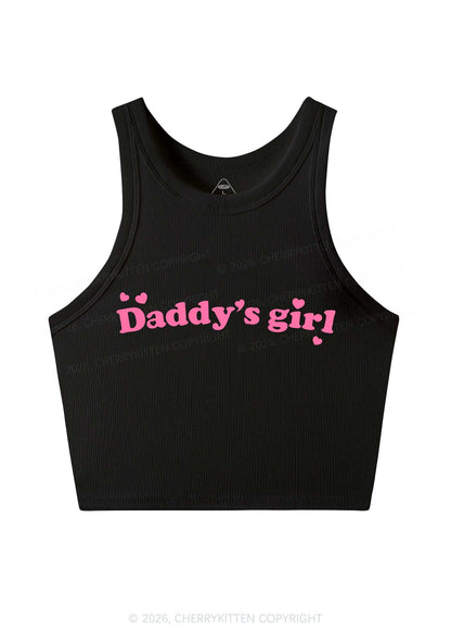 Daddys Girl Valentine's Day Y2K Crop Tank Top Cherrykitten