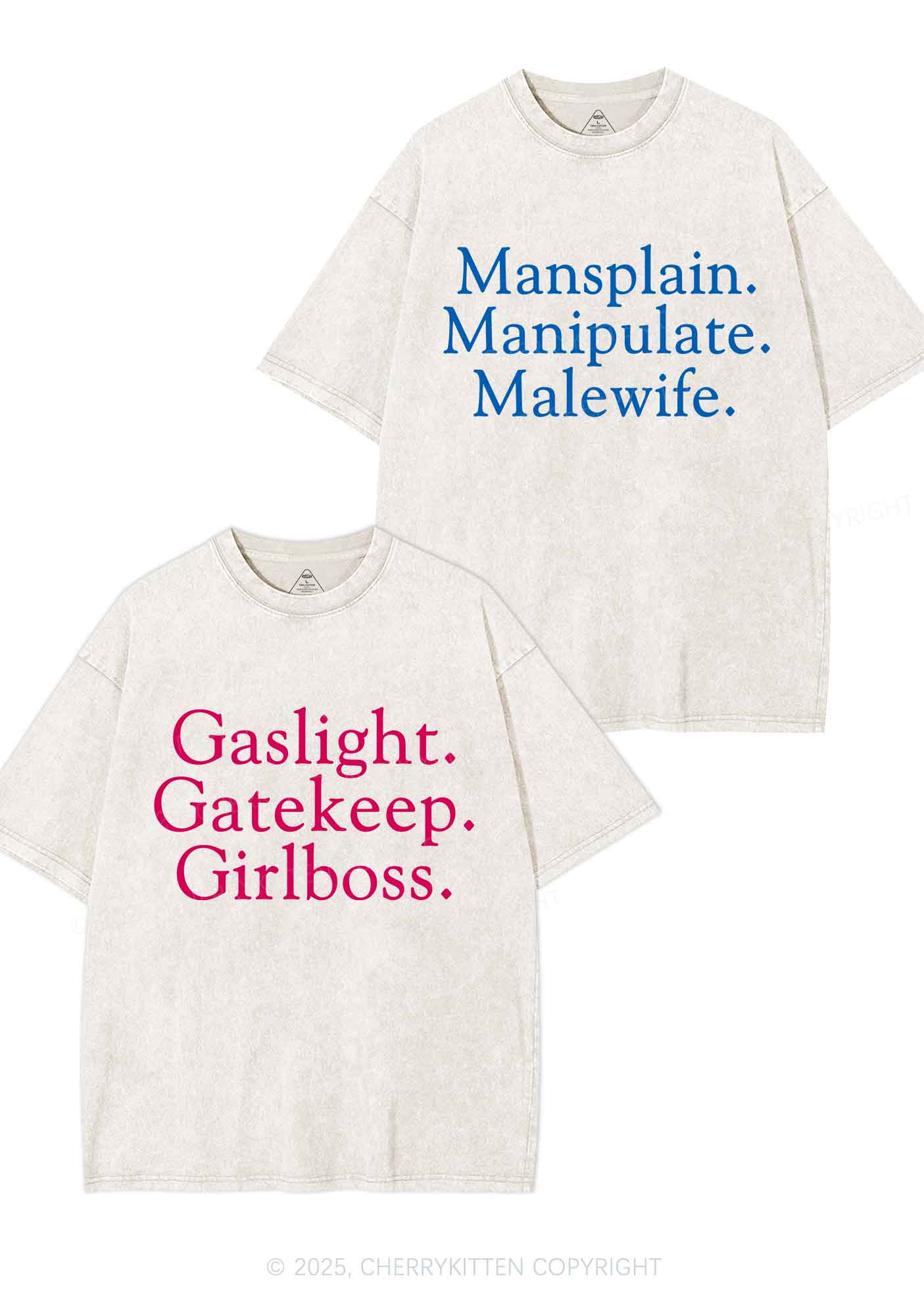 Girlboss Malewife Valentine's Day Y2K Valentine's Day Washed Tee Cherrykitten