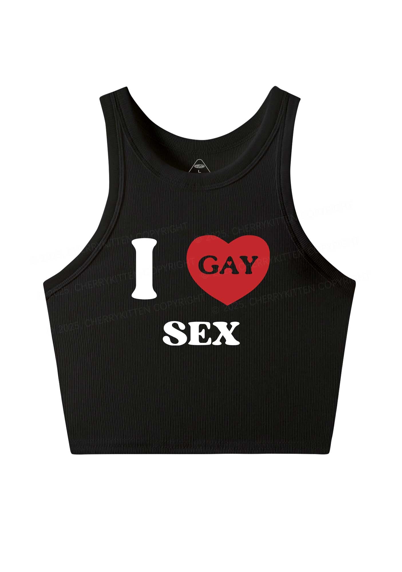 I Love Sx Gay Pride Y2K Crop Tank Top Cherrykitten
