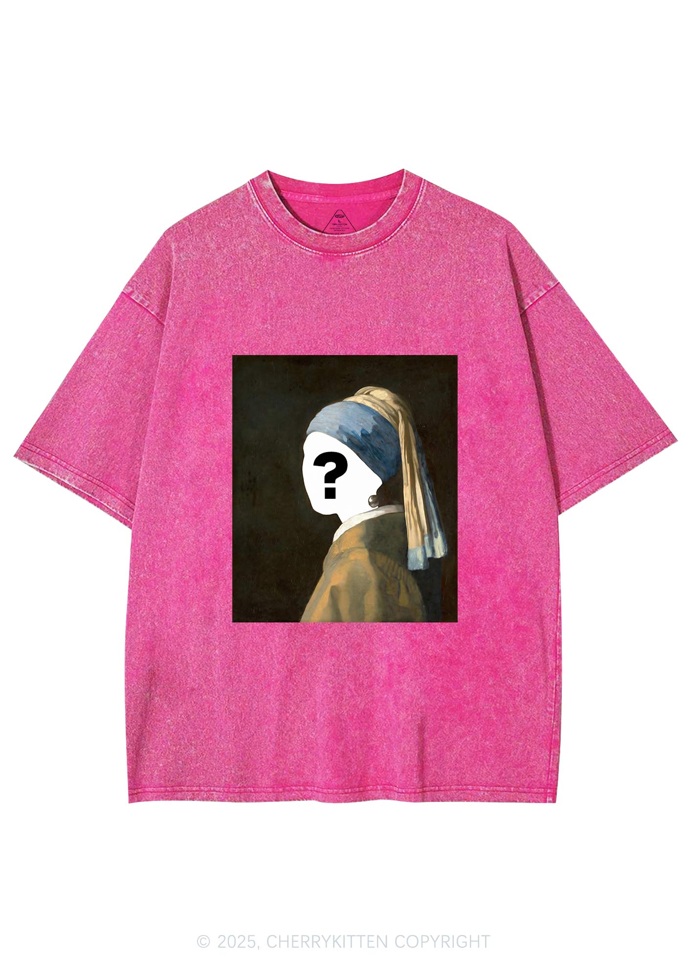 Custom Pearl Portrait Y2K Shirts Washed Tee Cherrykitten