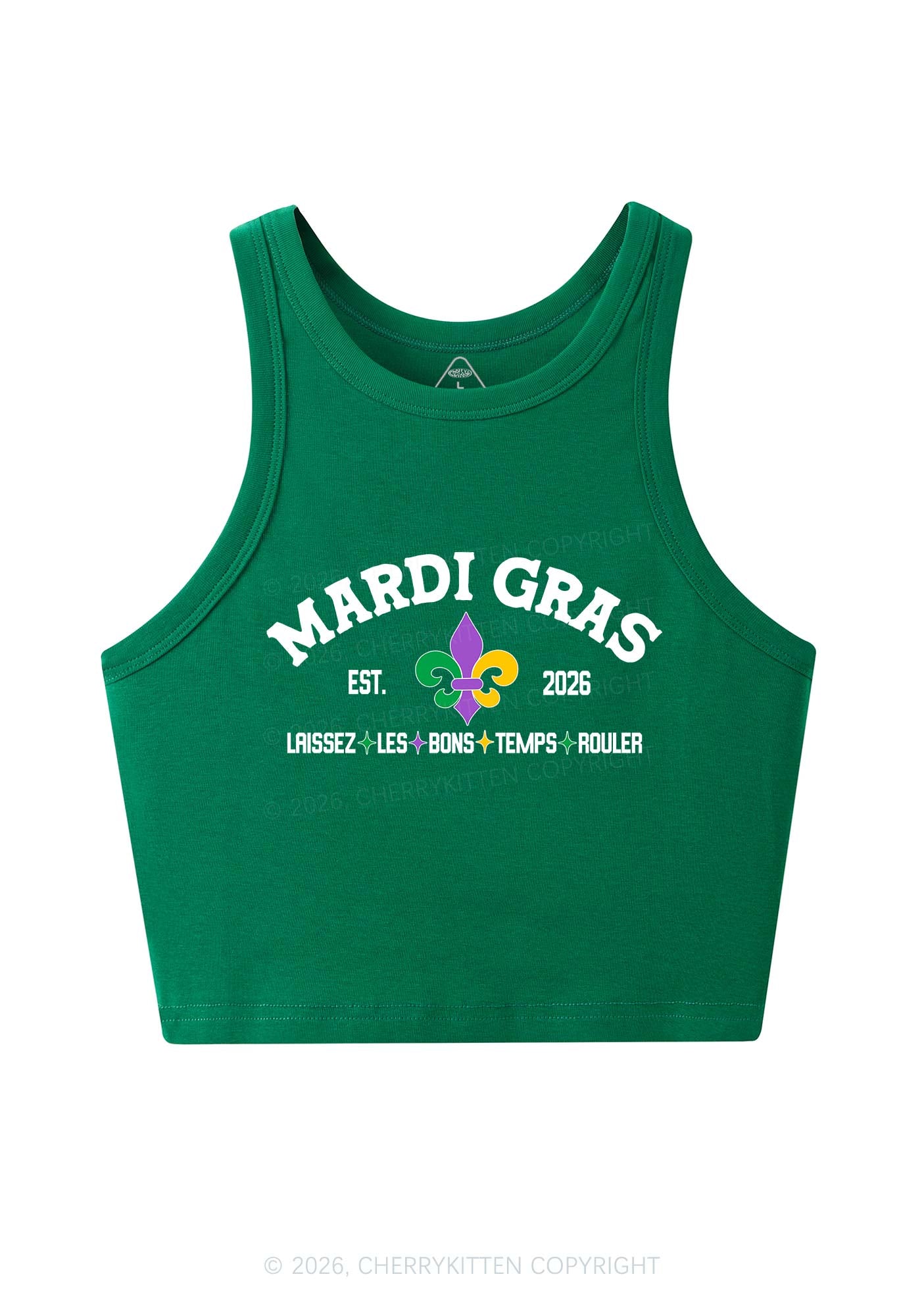 Mardi Gras Laissez Les Bons Temps Rouler Y2K Crop Tank Top Cherrykitten