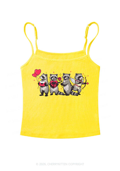 Raccoon Cupids Valentine's Day Y2K Spaghetti Strap Cami Cherrykitten