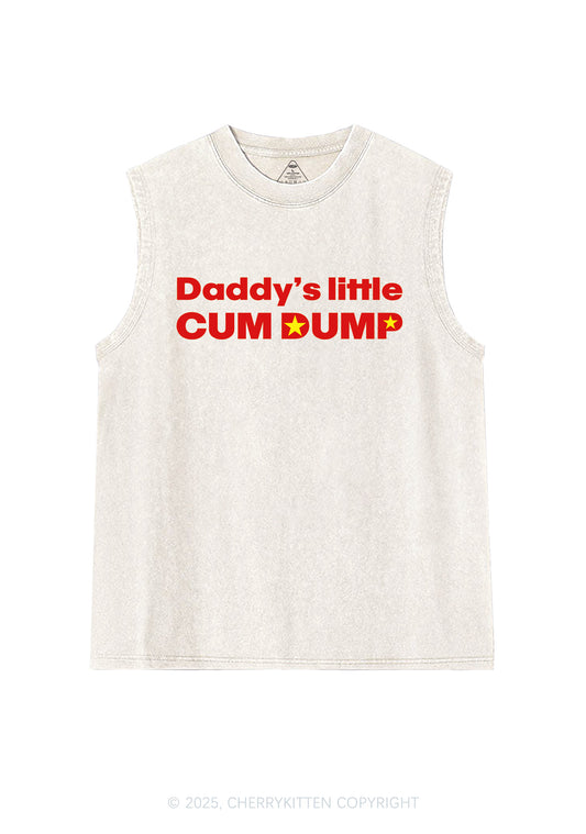 Daddys Little Cum Dump Y2K Washed Muscle Tank Cherrykitten