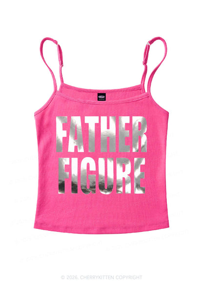 Father Figure Silver Foil Printed Y2K Spaghetti Strap Cami Cherrykitten