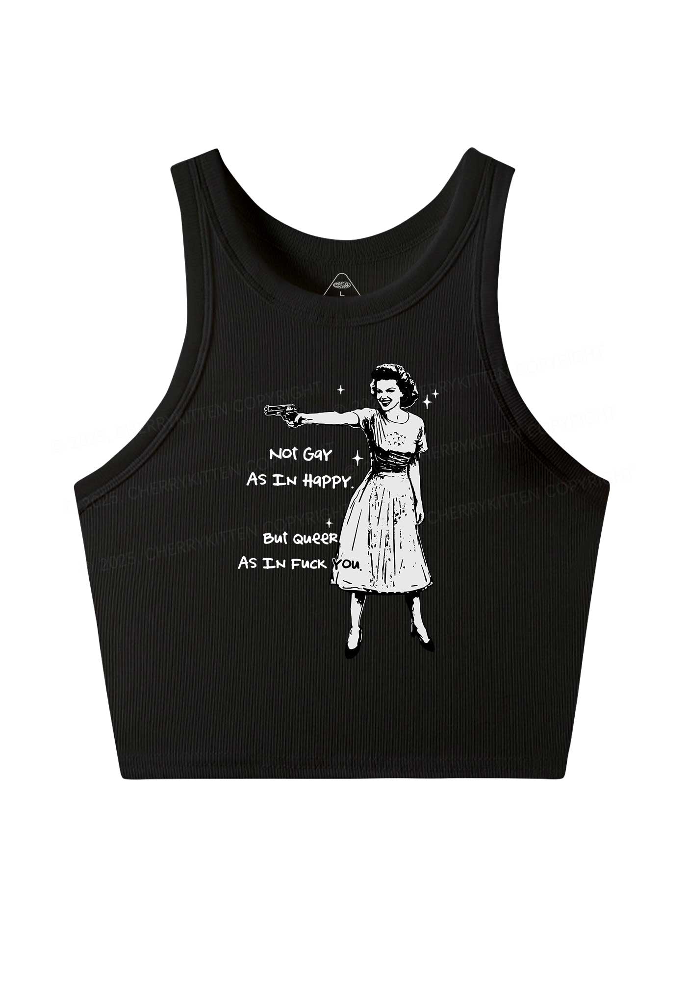 But Queer As In Pride Y2K Crop Tank Top Cherrykitten