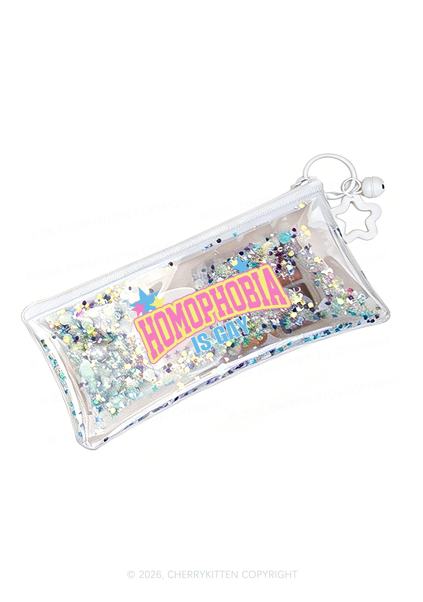 Homophobia Is Gay Pride Y2K Quicksand Transparent Pencil Pouch Cherrykitten