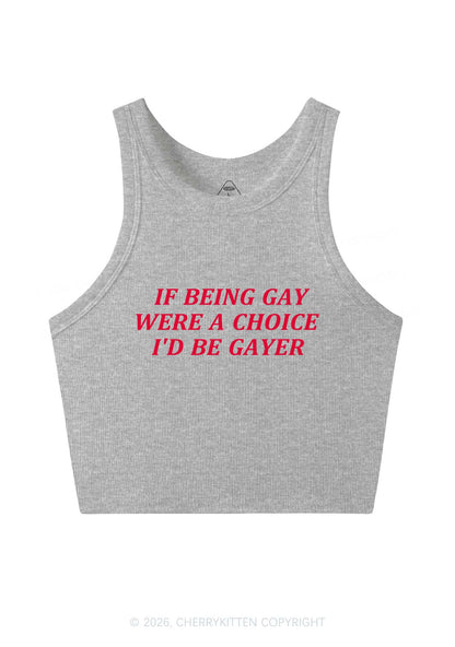 Being Gay Were A Choice Pride Y2K Crop Tank Top Cherrykitten