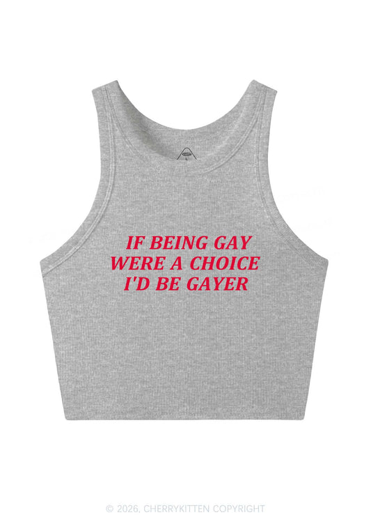 Being Gay Were A Choice Pride Y2K Crop Tank Top Cherrykitten