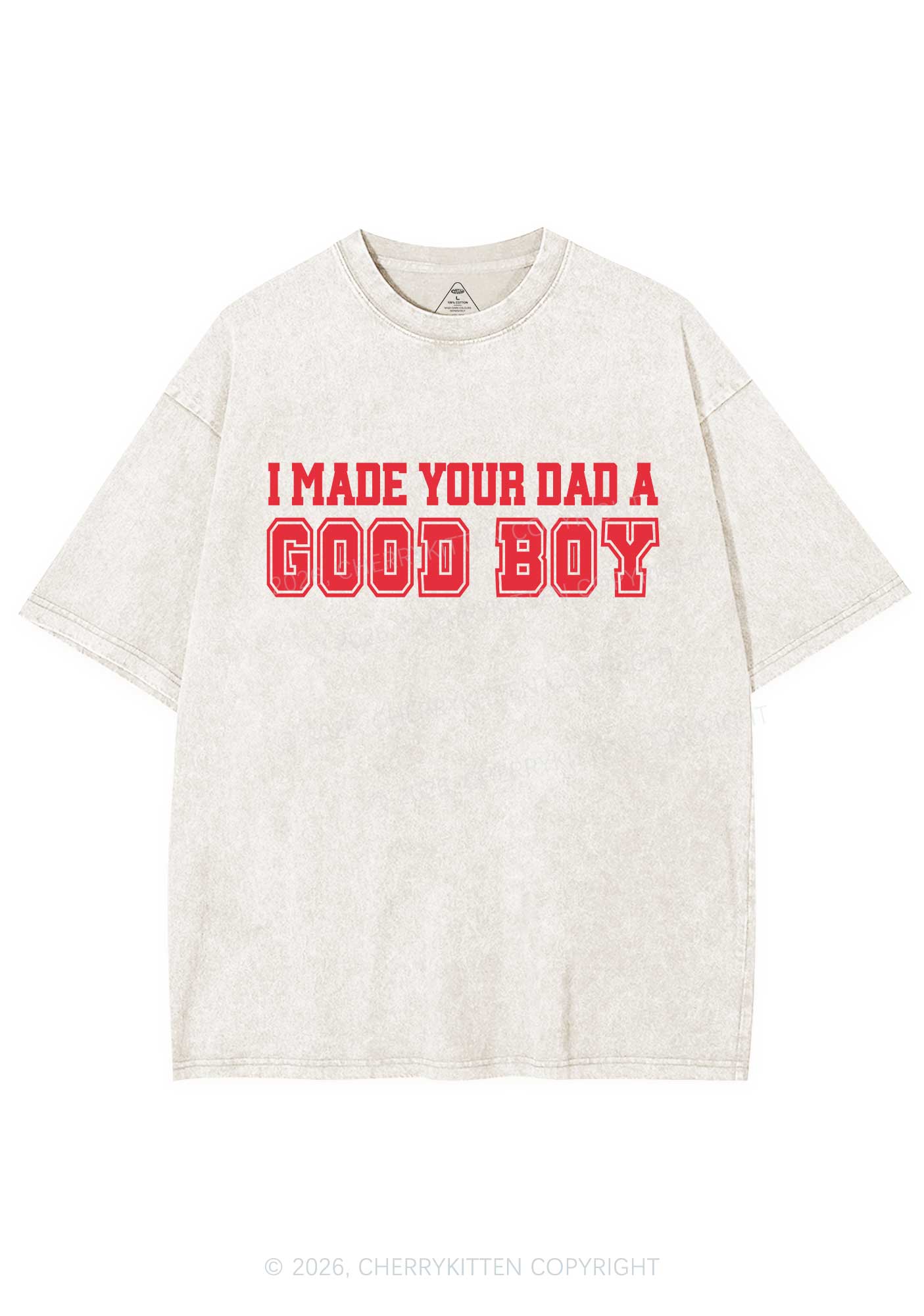Made Your Dad A Good Boy Y2K Shirts Washed Tee Cherrykitten