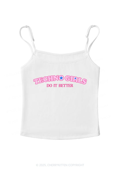 Techno Girl Do Better Y2K Spaghetti Strap Cami Cherrykitten