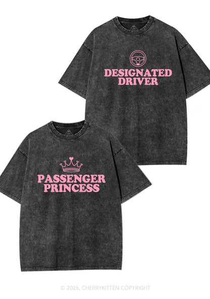 Passenger Princess Designated Driver Y2K Valentine's Day Washed Tee Cherrykitten
