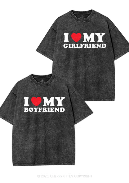 I Love GF BF Y2K Valentine's Day Washed Tee Cherrykitten