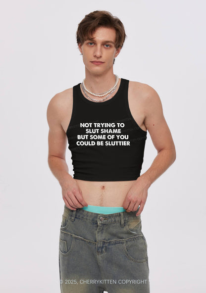 Not Trying To Slxt Shame Y2K Crop Tank Top Cherrykitten