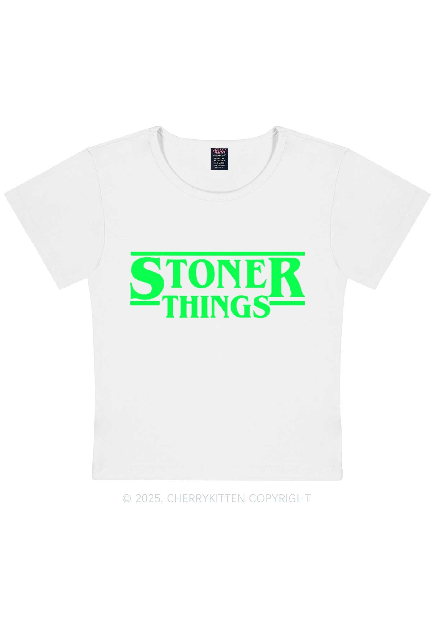 Stoner Things Y2K Baby Tee Cherrykitten