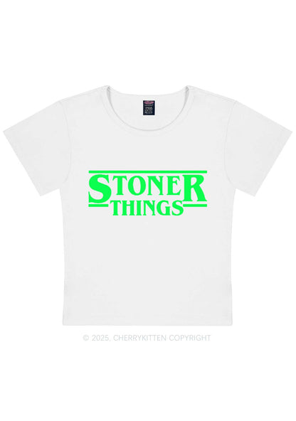 Stoner Things Y2K Baby Tee Cherrykitten