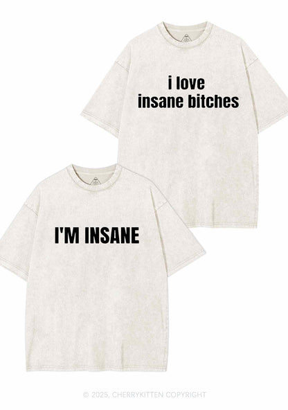 I Love Insane Y2K Valentine's Day Washed Tee Cherrykitten