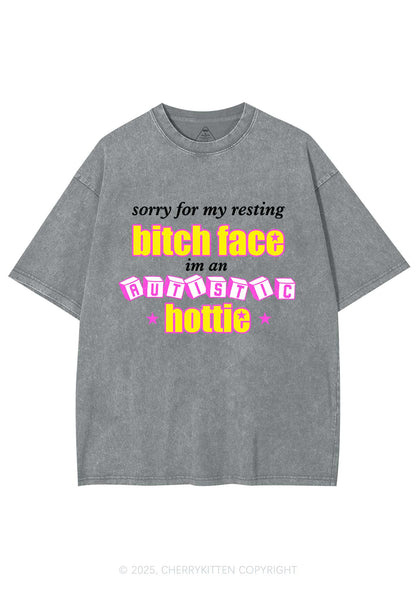 Autistic Hottie Y2K Shirts Washed Tee Cherrykitten