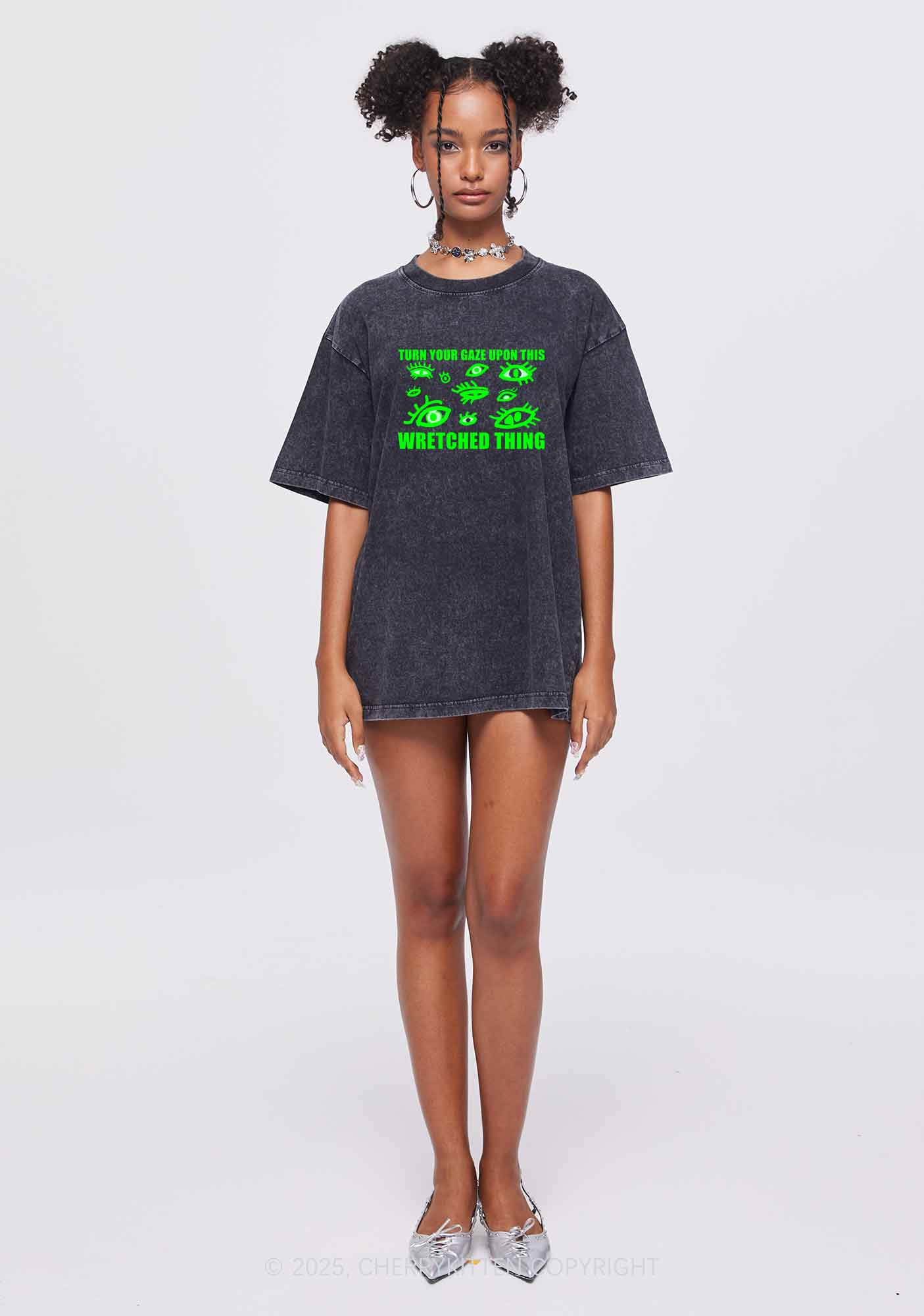 Turn Your Gaze Upon This Y2K Shirts Washed Tee Cherrykitten
