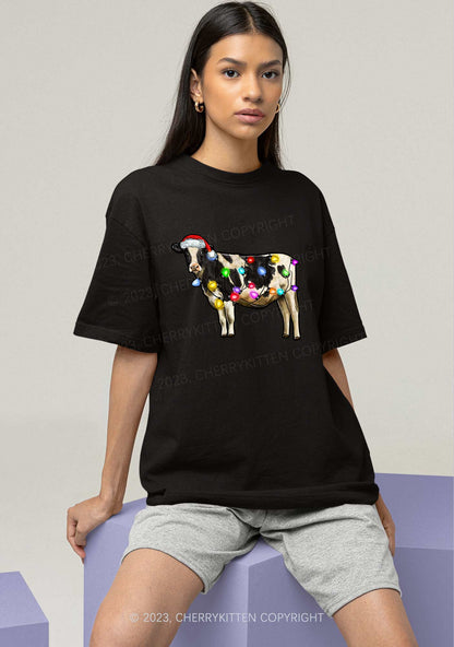 Christmas Cow Chunky Shirt Cherrykitten