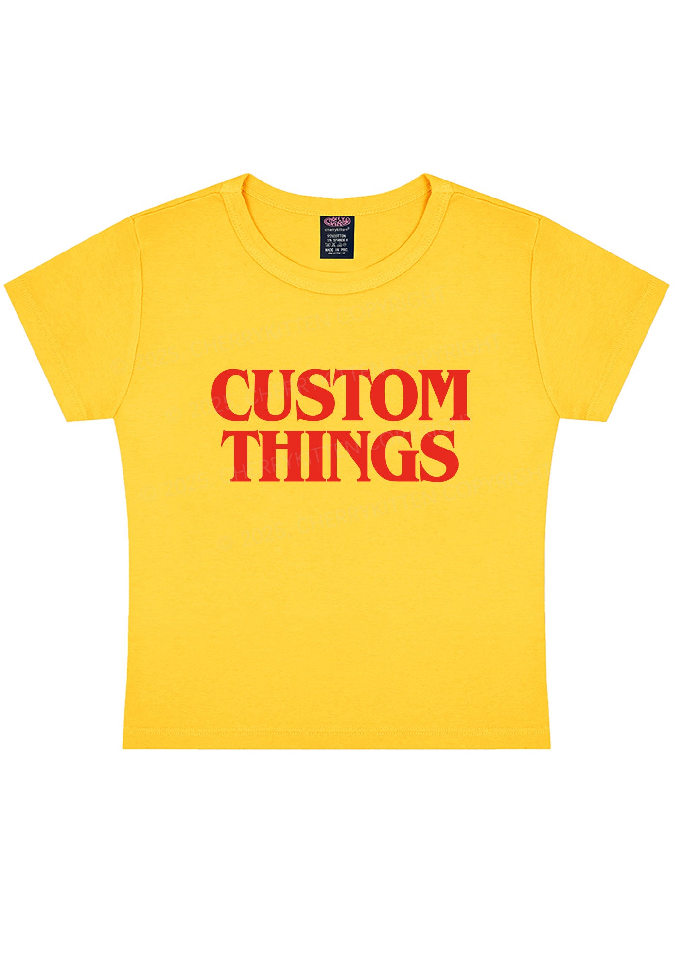Custom Things Y2K Baby Tee Cherrykitten