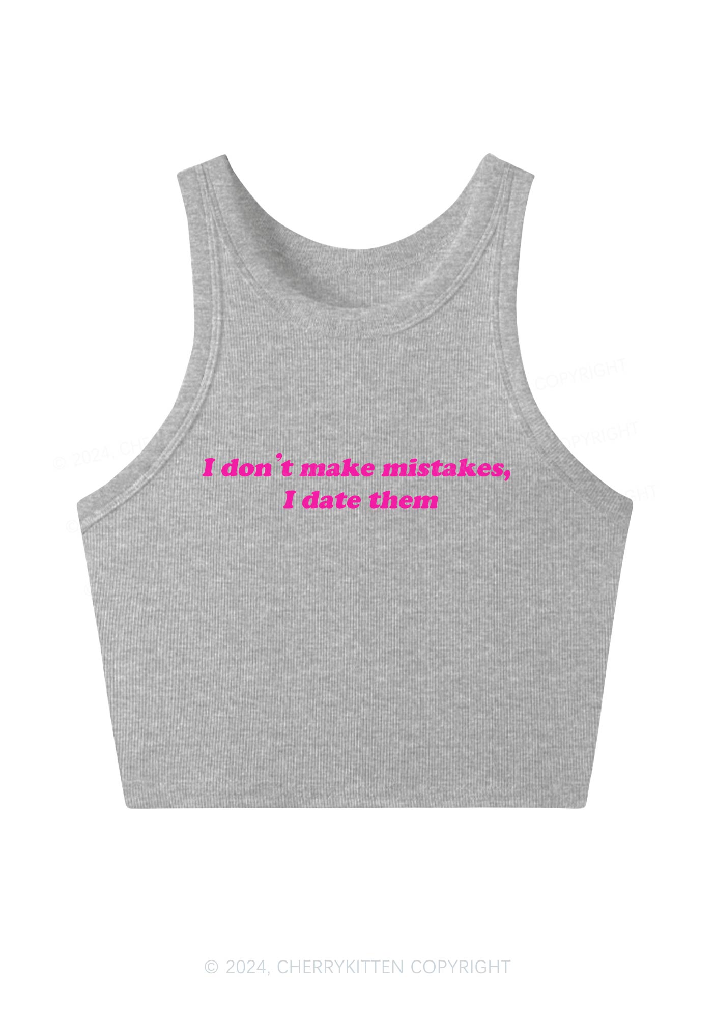 I Don't Make Mistakes Y2K Crop Tank Top Cherrykitten