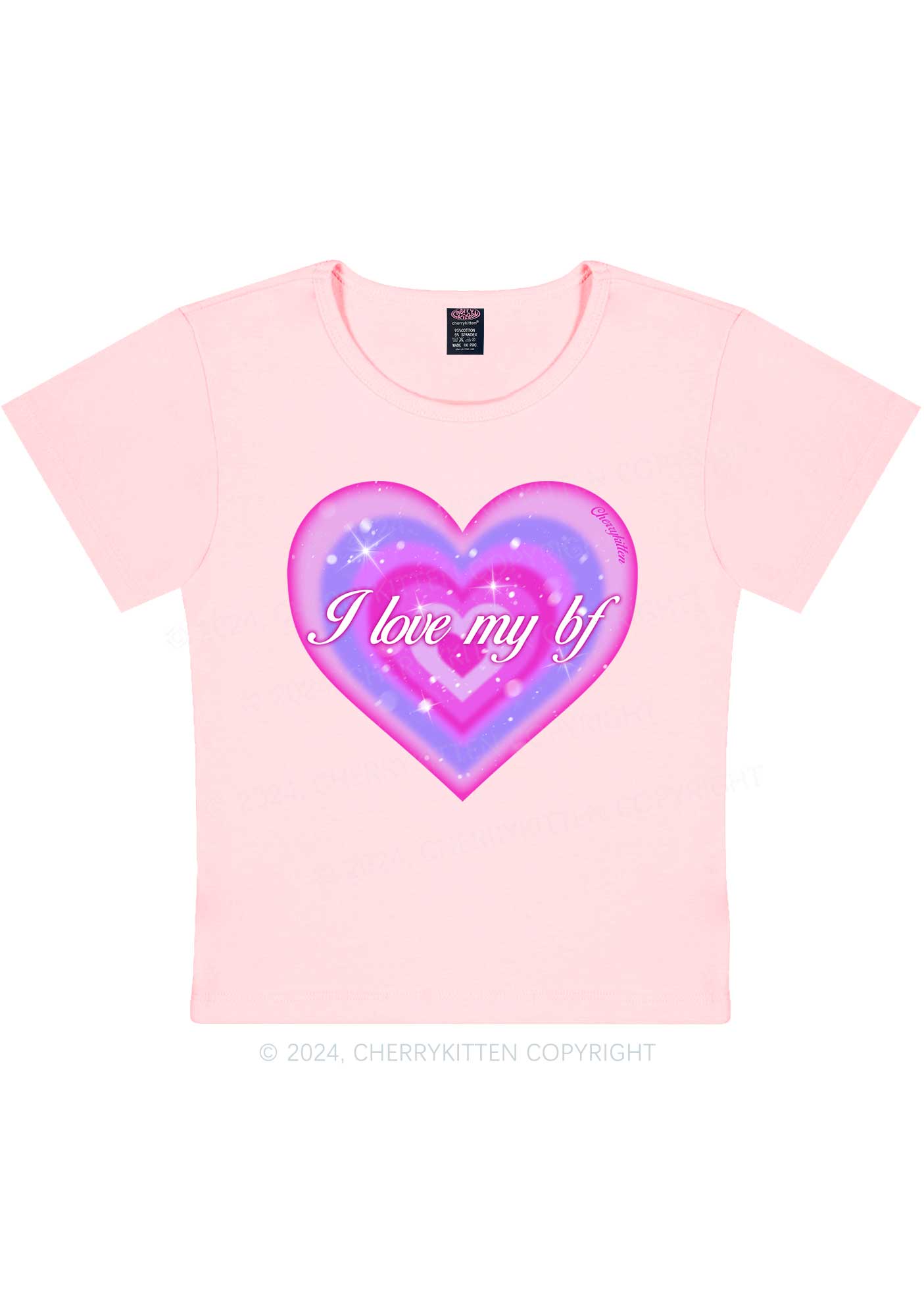 I Love My BF Heart Y2K Valentine's Day Baby Tee Cherrykitten