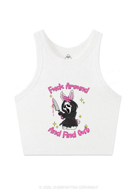 Halloween Fxxk Around Find Out Y2K Crop Tank Top Cherrykitten