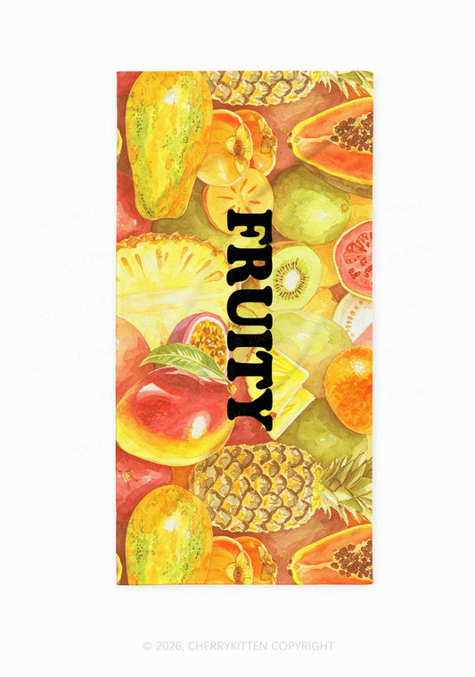Orange Fruity Pride Y2K Beach Towel Cherrykitten