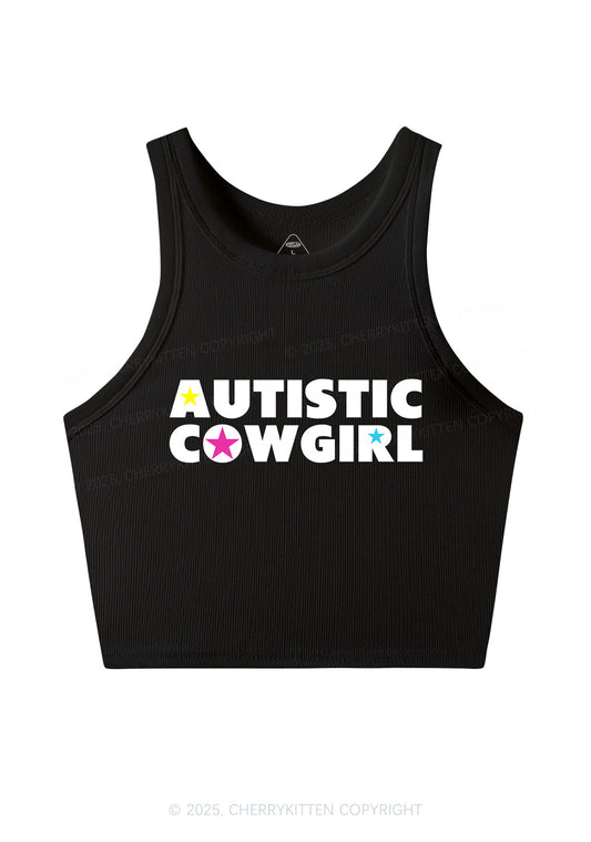 Autistic Cowgirl Y2K Crop Tank Top Cherrykitten