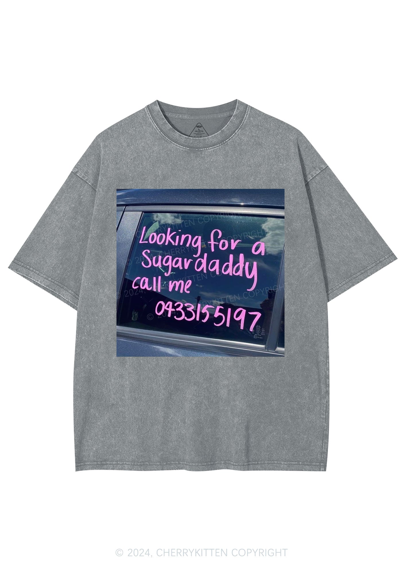 Sugar Daddy Y2K Washed Tee Cherrykitten