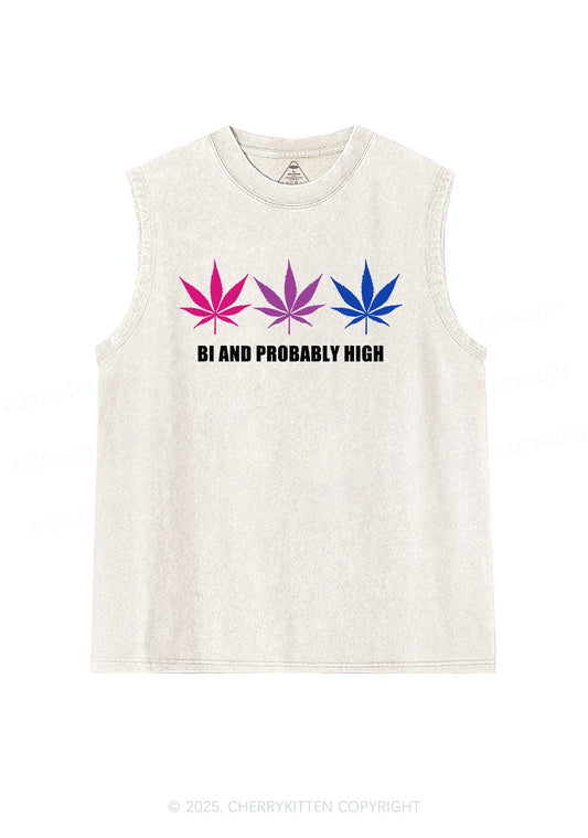 Bi Probably High Pride Y2K Washed Muscle Tank Cherrykitten