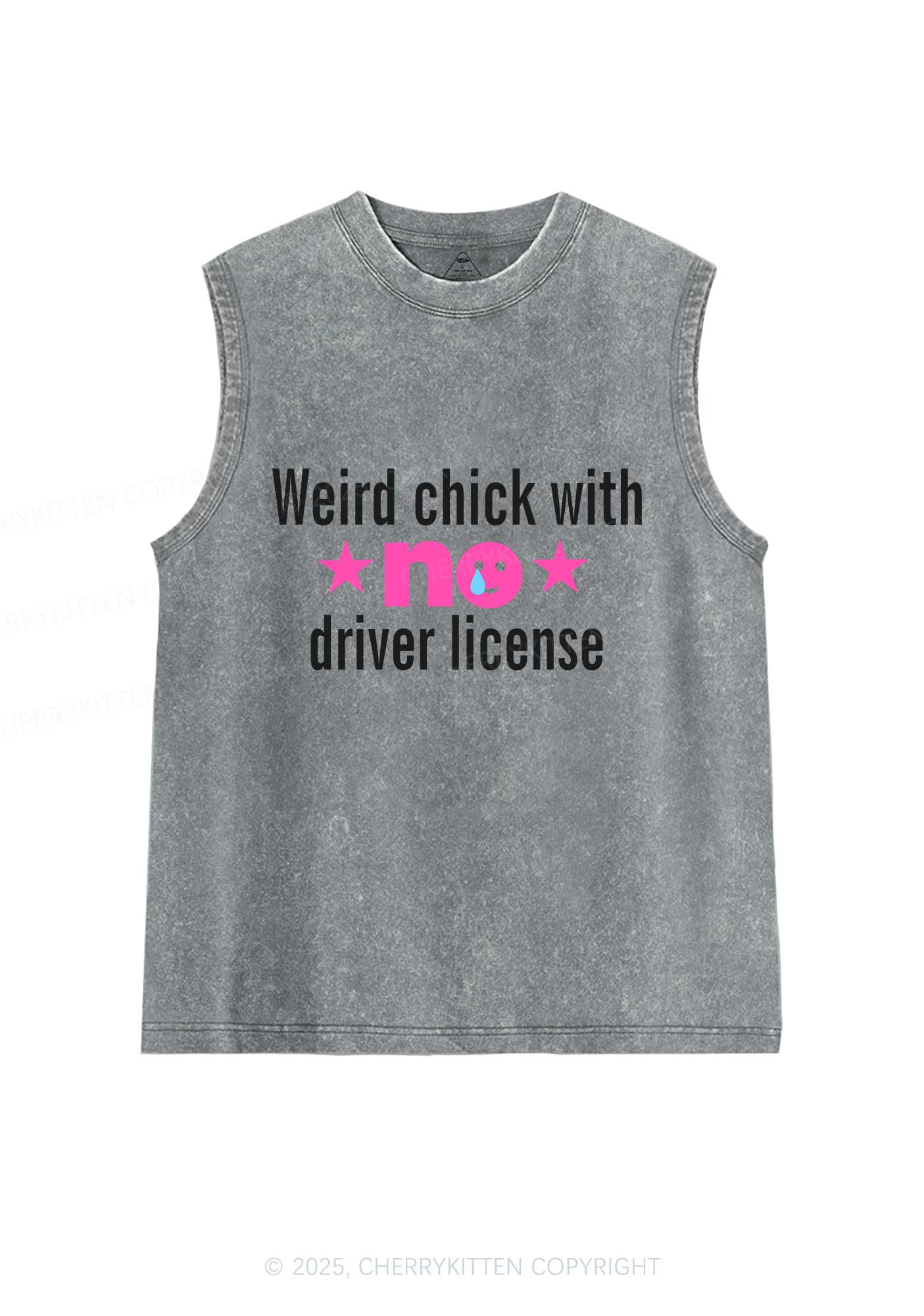 Weird Chick Y2K Washed Muscle Tank Cherrykitten